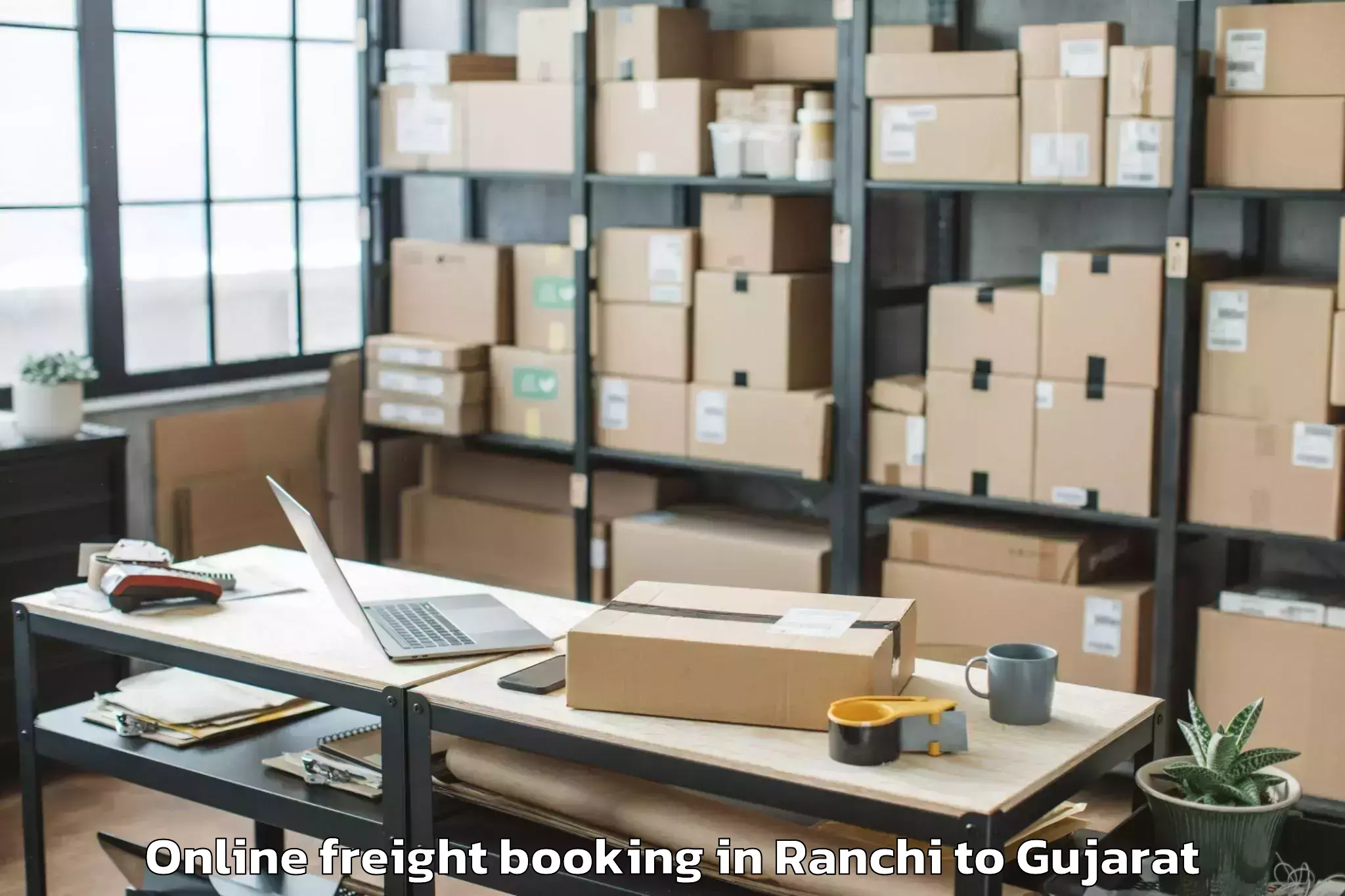 Book Ranchi to Thasra Online Freight Booking Online